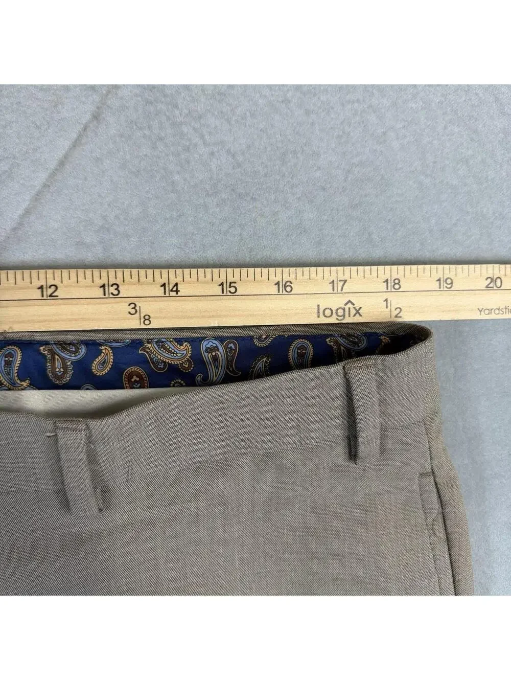 Lauren Ralph Lauren Dress Pants Mens 36x34 Beige Flat Front Straight Classic Fit